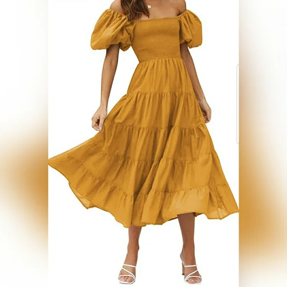 LIGHT DOT Women's Maxi Dress - Ruffle Puff Sleeve, Smocked Tiered Casual Dress (2025 Style) - View #13